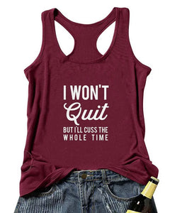 "I WON'T QUIT" Workout Tank Top